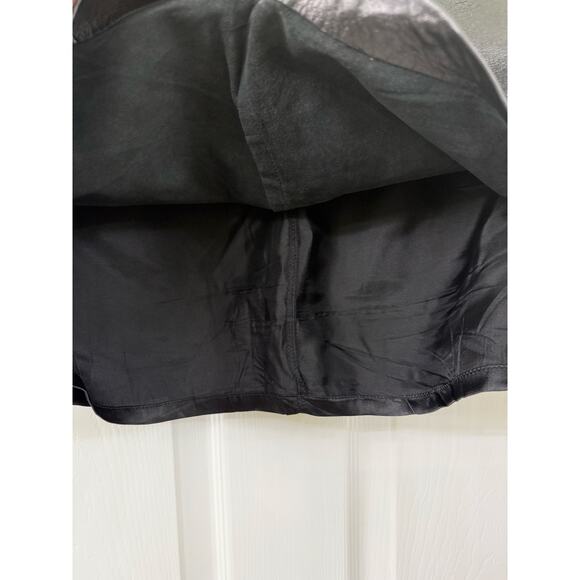 Bebe Vintage 100% genuine leather black lined mini skirt size 6 - Picture 3 of 4